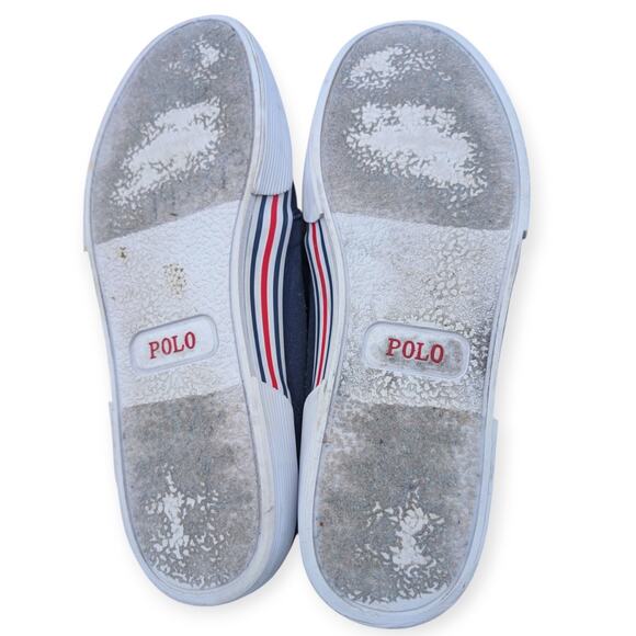 Polo Ralph Lauren Faxon Men's 9.5 D Training Shoes Blue Canvas Low Top Sneakers - Picture 9 of 9